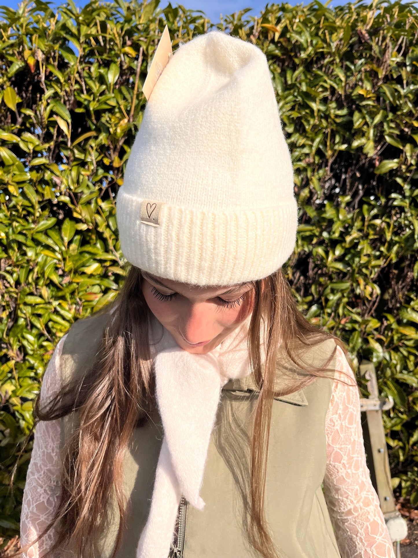 Muts beige hartje